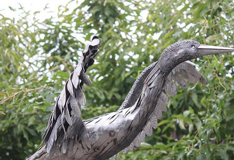 Декоративная скульптура из металла Птица